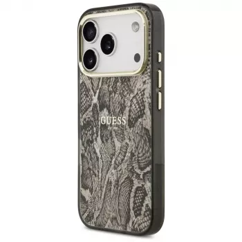 Guess Python Pattern MagSafe Case for iPhone 17 Pro Brown