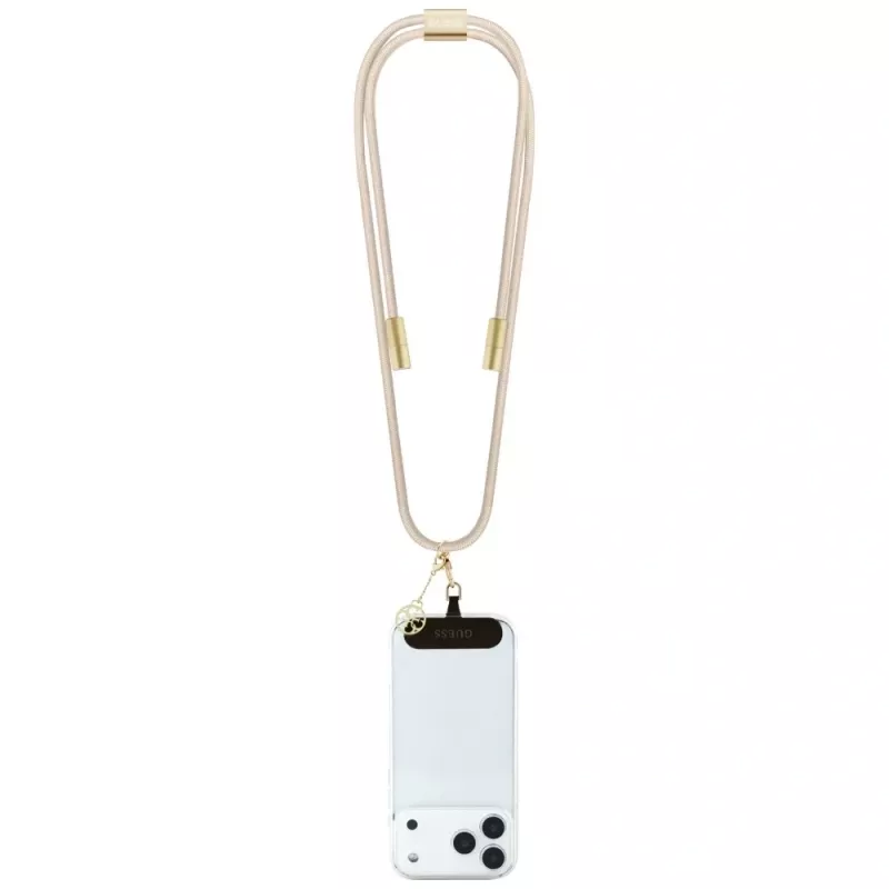 Guess Crossbody Strap 4G Charm – Universal Phone Strap / USB-C to USB-C kabelis 1,5 m (smėlio spalvos)