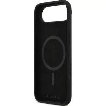 KARL LAGERFELD Silicone Karl & Choupette Ring MagSafe Dėklas Apple iPhone Air - Juodas