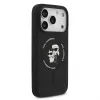 KARL LAGERFELD Silikoninis Karl & Choupette žiedo laikiklio MagSafe dėklas, skirtas Apple iPhone 17 Pro, juodas