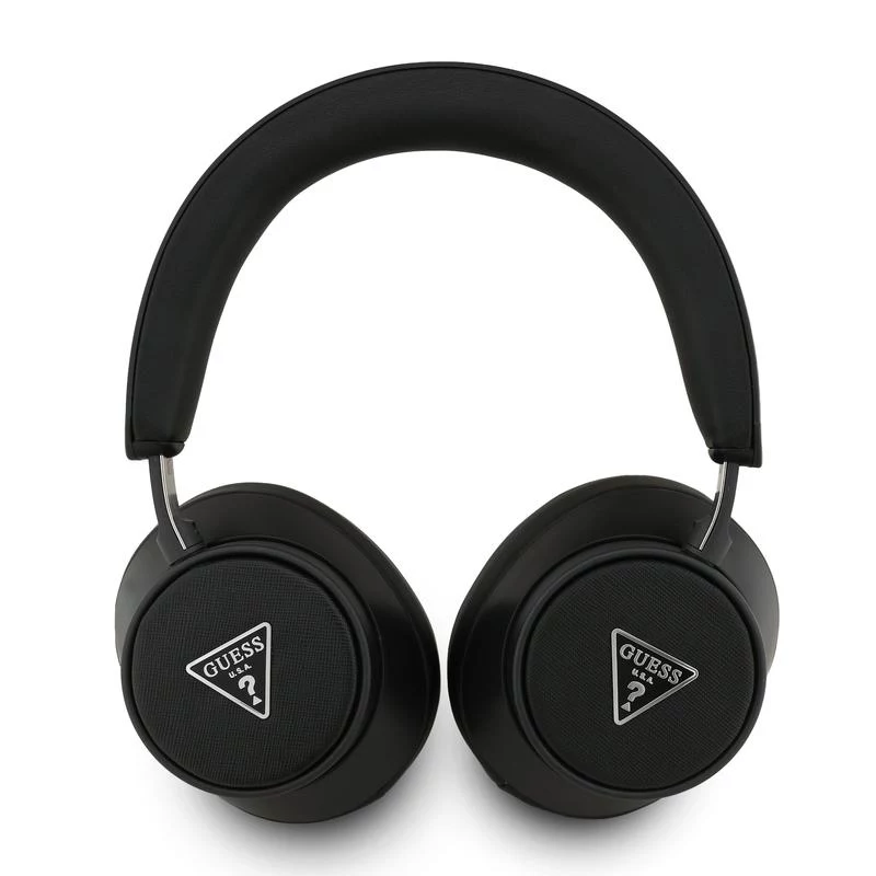 Guess Bluetooth Over-Ear Headphones ENC Saffiano Triangle Logo Black