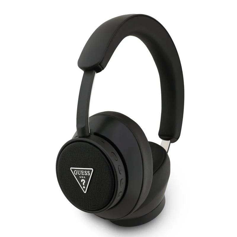 Guess Bluetooth Over-Ear Headphones ENC Saffiano Triangle Logo Black