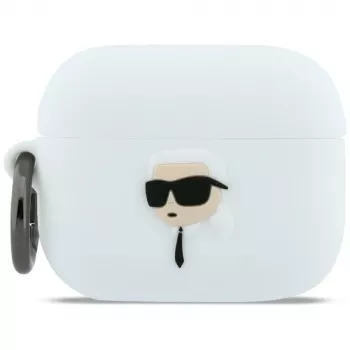 KARL LAGERFELD Silicone Karl Head 3D Case for AirPods Pro 3 White