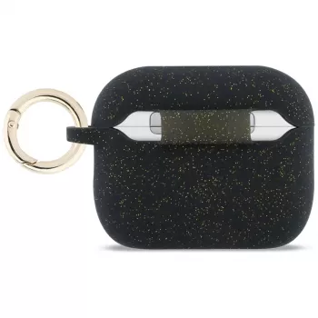Guess Silicone Glitter Ring Case AirPods Pro 1 ir 2 kartos – Juoda