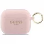 Guess silikoninis blizgus dėklas su žiedeliu AirPods Pro 3, rožinis