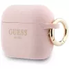 Guess silikoninis blizgus dėklas su žiedeliu AirPods Pro 3, rožinis