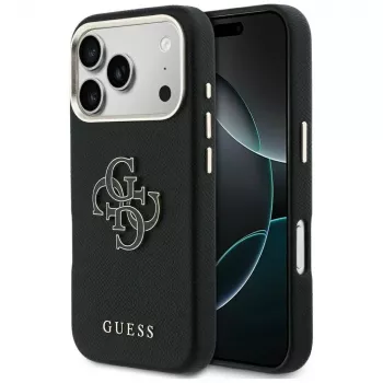 Guess FW Resin Logo Back Cover for Apple iPhone 17 Pro, juoda