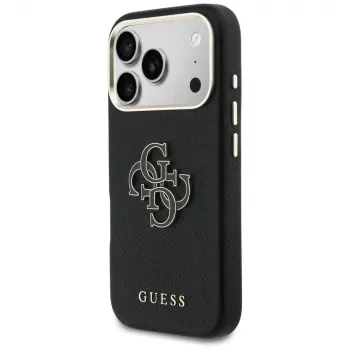 Guess FW Resin Logo Back Cover for Apple iPhone 17 Pro, juoda