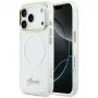 Guess IML Gradient Script Metal MagSafe Dėklas Apple iPhone 17 Pro, Baltas