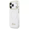 Guess IML Gradient Script Metal MagSafe Dėklas Apple iPhone 17 Pro, Baltas