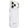 Guess IML Gradient Script Metal MagSafe Dėklas Apple iPhone 17 Pro, Baltas