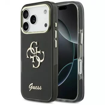 Guess IML 4G Script Metal Dėklas Apple iPhone 17 Pro Juodas