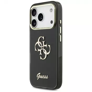 Guess IML 4G Script Metal Dėklas Apple iPhone 17 Pro Juodas