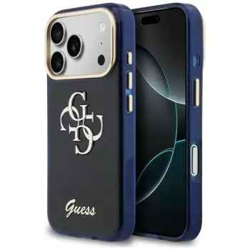 Guess IML 4G Script Metal Case, skirtas Apple iPhone 17 Pro Max – mėlyna