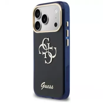 Guess IML 4G Script Metal Case, skirtas Apple iPhone 17 Pro Max – mėlyna