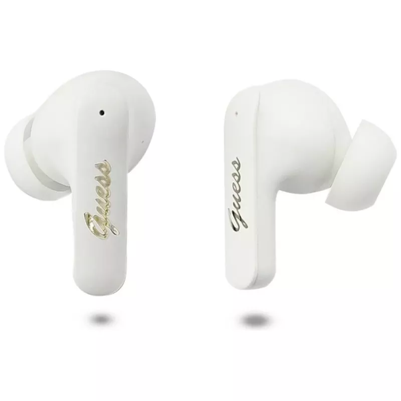 Guess Script Metal Logo True Wireless Stereo Earbuds White