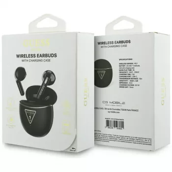 “Guess Gold Line Triangle TWS Bluetooth Earbuds su Įkrovimo Dėklu (Juodi)”