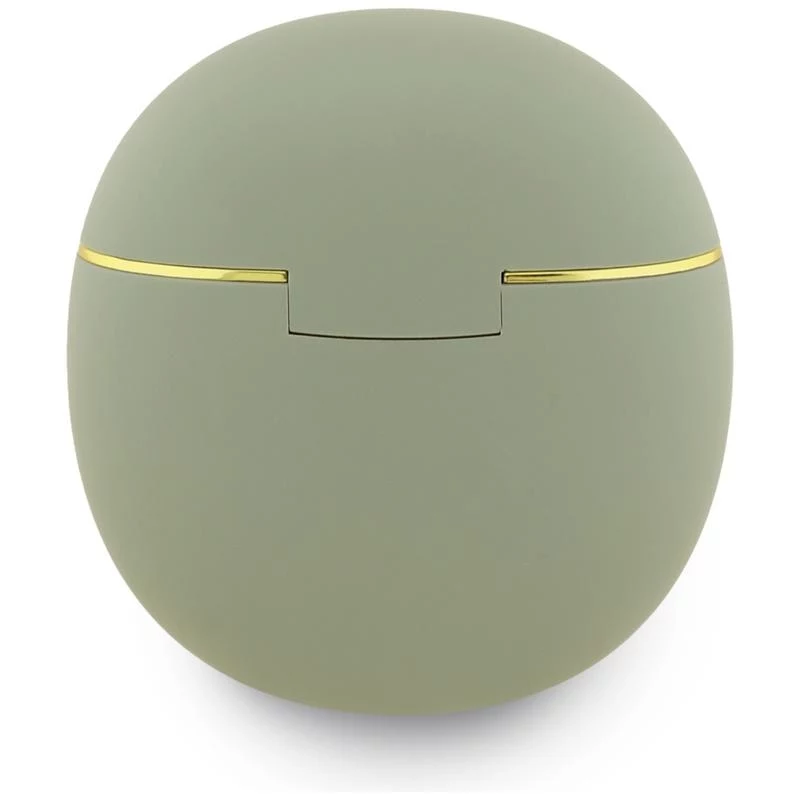 Guess Gold Line Triangle TWS Bluetooth Earbuds su įkrovimo dėklu (Chaki)