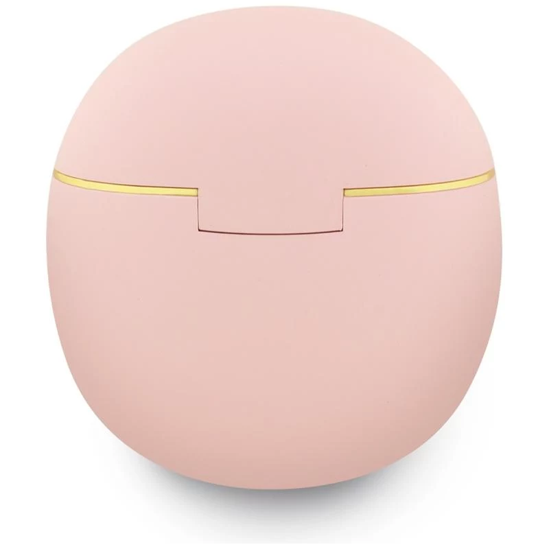 Guess Gold Line Triangle True Wireless Stereo Bluetooth Earbuds su įkrovimo dėklu (rožinė)