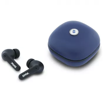 BMW LeatherMetal Logo ENC TWS Bluetooth ausinės Navy