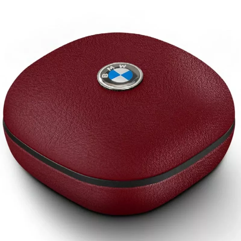 BMW Bluetooth TWS Earbuds Leather Metal Logo ENC Red