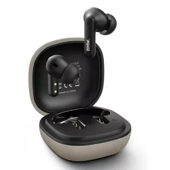 BMW LeatherMetal Logo TWS Bluetooth Ausinės su ENC, Taupe