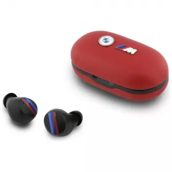 BMW M Metal Logo TWS Bluetooth Earbuds su ENC, Raudoni