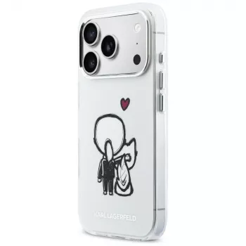 Karl Lagerfeld Karl & Choupette Back MagSafe Case, skirta iPhone 17 Pro Max, permatomas