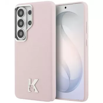 Karl Lagerfeld K Metal Logo apsauginis dėklas su MagSafe, skirtas Samsung Galaxy S26 Ultra, rožinis