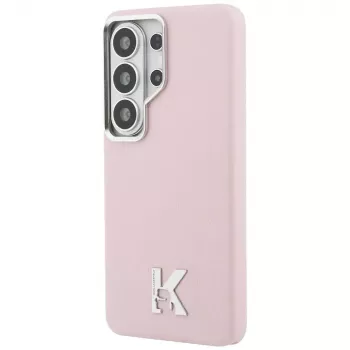 Karl Lagerfeld K Metal Logo apsauginis dėklas su MagSafe, skirtas Samsung Galaxy S26 Ultra, rožinis