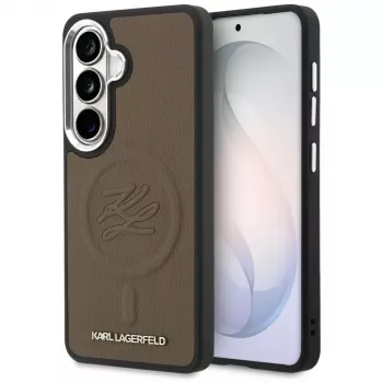 Karl Lagerfeld Embossed Ring Initials MagSafe Case for Samsung Galaxy S26, Brown