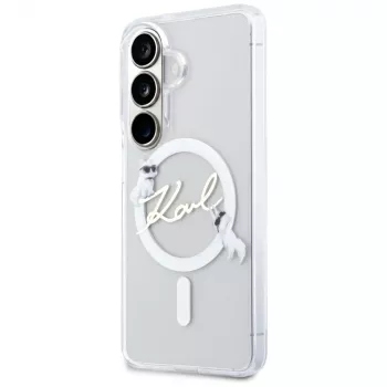 KARL LAGERFELD IML KC Script MagSafe Dėklas, skirtas „Samsung Galaxy S26“, Skaidrus