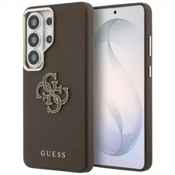 Guess Grained Big 4G Metal Logo Dėklas Samsung Galaxy S26 Ultra - Ruda