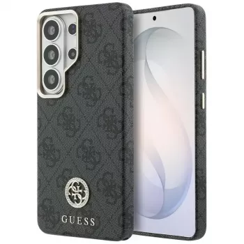 Guess 4G Rhinestone Round Logo MagSafe Dėklas Samsung Galaxy S26 Ultra (Juodas)
