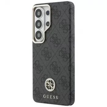 Guess 4G Rhinestone Round Logo MagSafe Dėklas Samsung Galaxy S26 Ultra (Juodas)