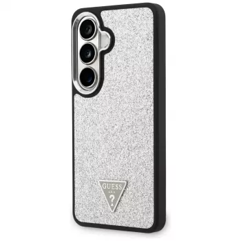 Guess Fixed Glitter Triangle MagSafe Dėklas Samsung Galaxy S26 - Sidabrinis