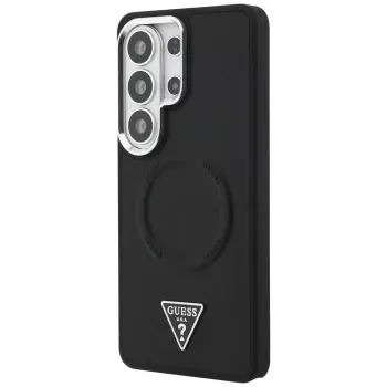 Guess Embossed Ring Triangle Logo MagSafe Dėklas Samsung Galaxy S26 Ultra Juodas