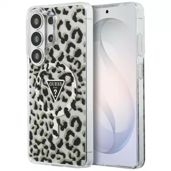Guess IML Leopard Print Triangle MagSafe Case Samsung Galaxy S26 Ultra (Juoda)