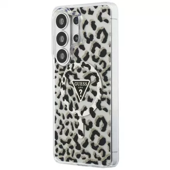 Guess IML Leopard Print Triangle MagSafe Case Samsung Galaxy S26 Ultra (Juoda)