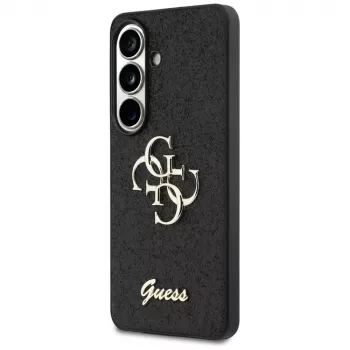 Guess Fixed Glitter Big 4G Metal Logo Dėklas, Samsung Galaxy S26 (Juodas)