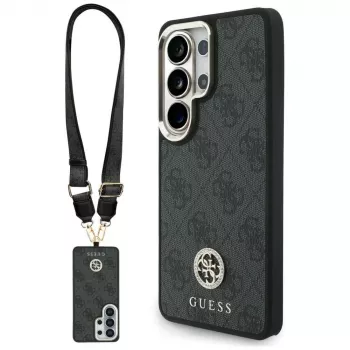 Guess 4G Big Rhinestone Triangle Strap MagSafe Case Kit for Samsung Galaxy S26 Ultra - Black