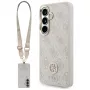 Guess 4G Big Rhinestone Triangle Strap MagSafe Phone Case & Lanyard Set for Samsung Galaxy S26, Pink