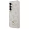 Guess 4G Big Rhinestone Triangle Strap MagSafe Phone Case & Lanyard Set for Samsung Galaxy S26, Pink