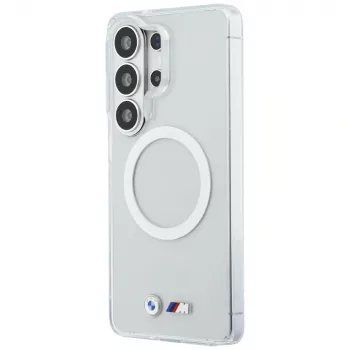 BMW IML Shockproof Metal Logo MagSafe Case Samsung Galaxy S26 Ultra Skaidrus