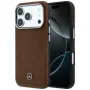 Mercedes-Benz Mercedes-Benz odinis pusiau aptraukiantis dėklas su medienos efektu ir MagSafe, skirtas iPhone 17 Pro, Camel