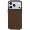 Mercedes-Benz Mercedes-Benz odinis pusiau aptraukiantis dėklas su medienos efektu ir MagSafe, skirtas iPhone 17 Pro, Camel
