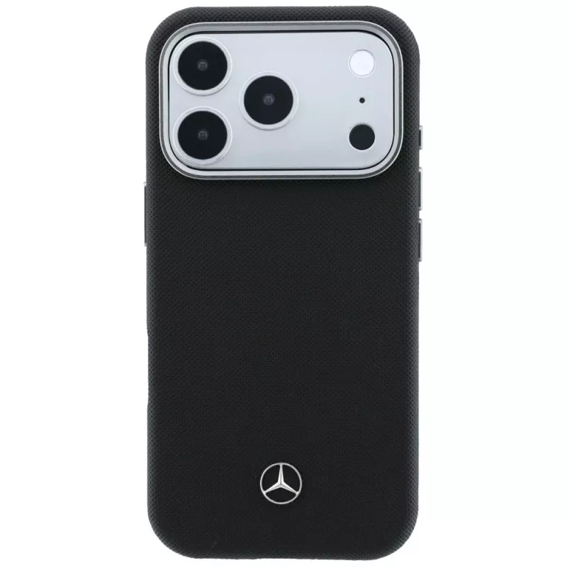 Odinis dėklas Mercedes Semi Wrap GrillPattern MagSafe, skirtas iPhone 17 Pro, juodas