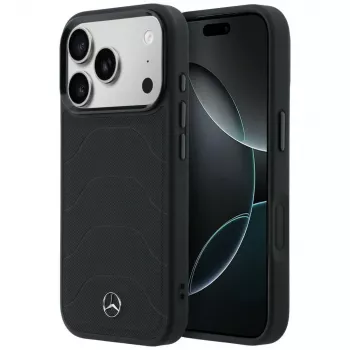 Mercedes-Benz Mercedes-Benz odinė tinklinė su bow line MagSafe dėklas iPhone 17 Pro, juodas