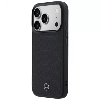 Mercedes-Benz Mercedes-Benz odinė tinklinė su bow line MagSafe dėklas iPhone 17 Pro, juodas