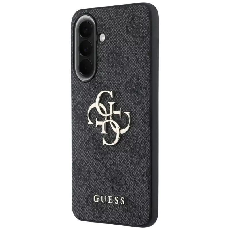 Guess Leather 4G Metal Logo Dėklas Samsung Galaxy A57 5G, Juodas